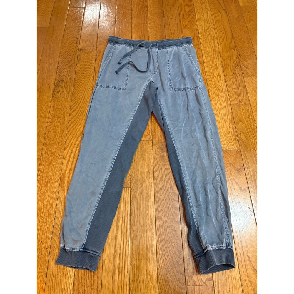 Sundance Womens Blue Faded Utility Jogger Pants Size S Drawstring Ribbed Trim